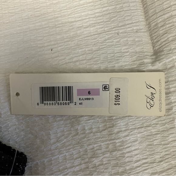 Eliza J Cocktail Dress Black with Mtalic Sparkle size 6 - Picture 5 of 9